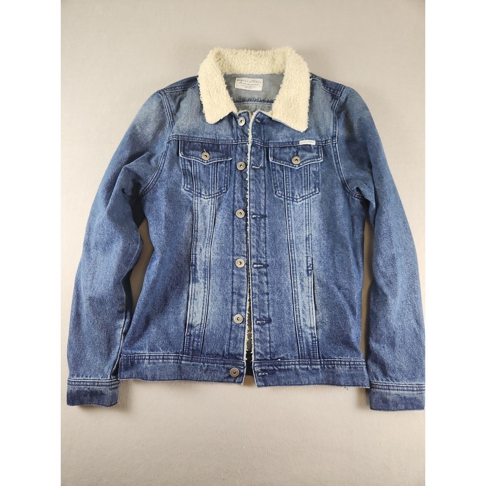 Liquor N Poker Denim Jacket Womans Sz Med/large